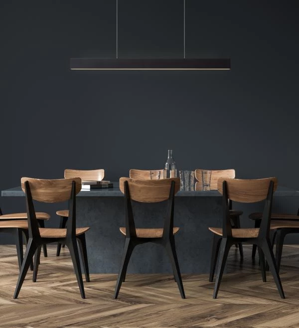 Lucide RAYA LED - Suspension - LED Dim. - 1x36W 2700K - Noir - ambiance 2